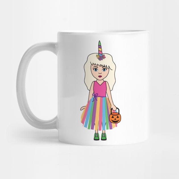 Unicorn Trick or Treat Halloween Girl 1 by PLLDesigns